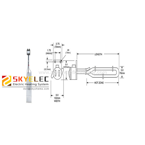 PTEF Single/Three Element Over-The-Side Tubular Heaters